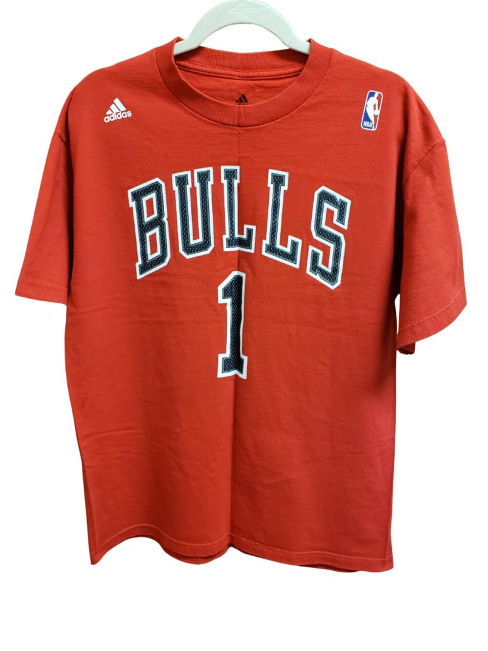 Adidas NBA Chicago Bulls Derrick Rose #1 Red "Shirsey" T-Shirt Size L